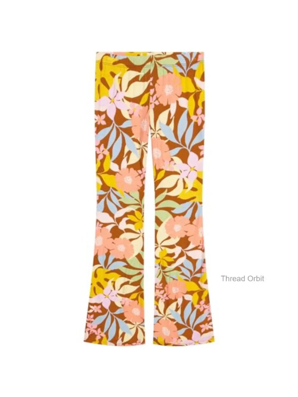 Girls Elastic Waist Flared Pants High-Waist Pull-On